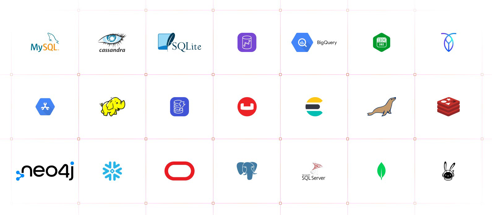 21 icons of various technology platforms